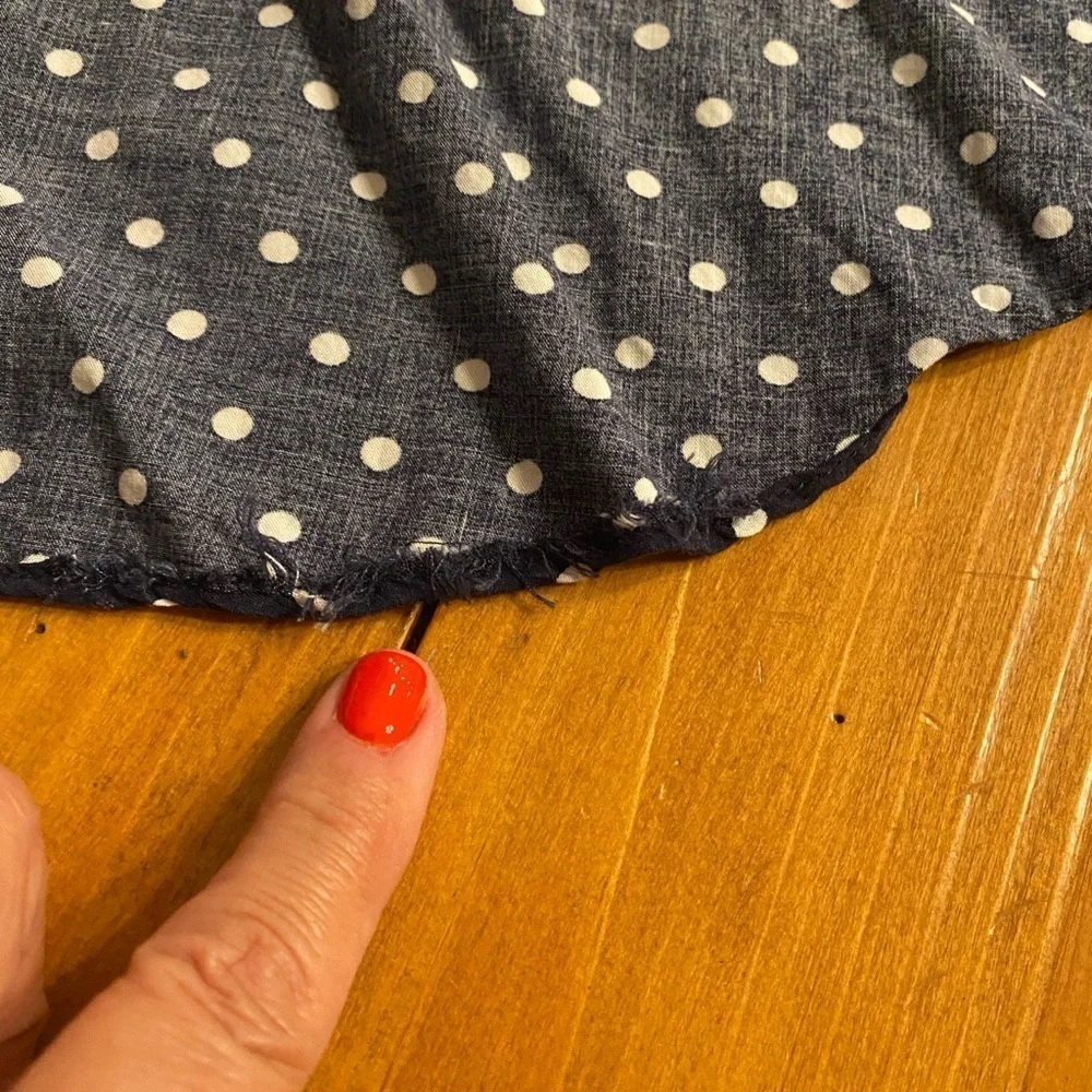 For the Republic Polka Dot Sleeveless Ruffle High Low Top Size M 100% Rayon - Picture 7 of 12